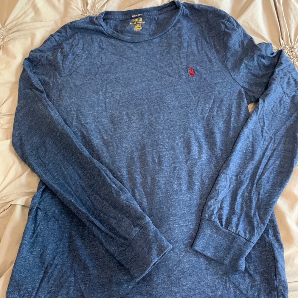 Long sleeve navy polo t-shirt